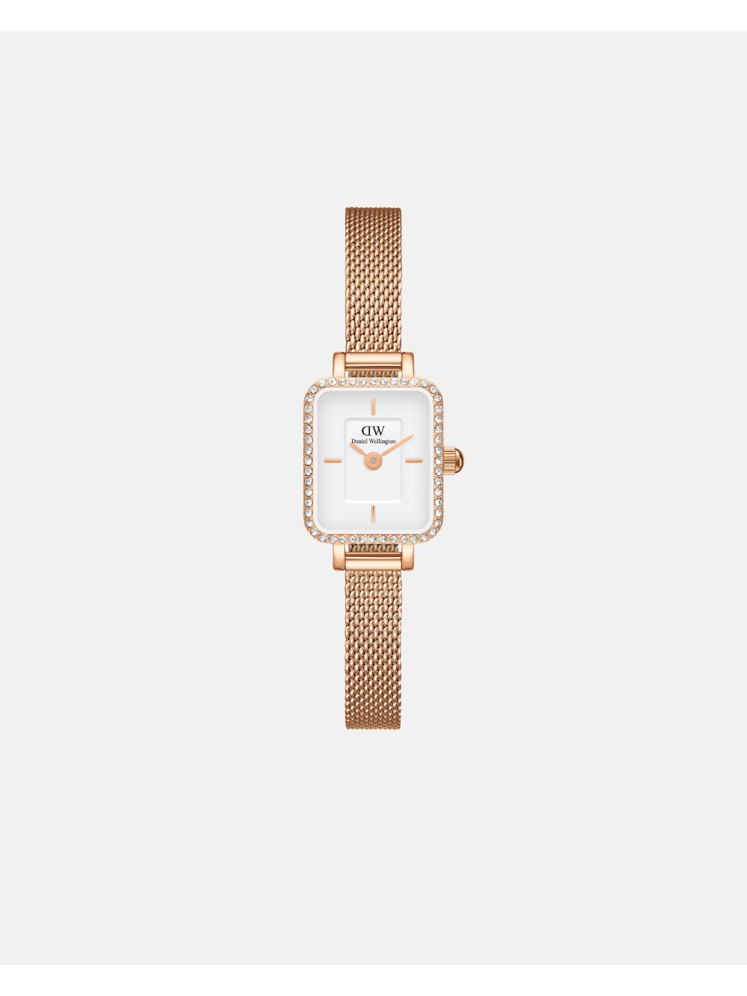 Daniel Wellington Quadro 15.4x18.2mm White Dial Women Analog Watch DW00100731
