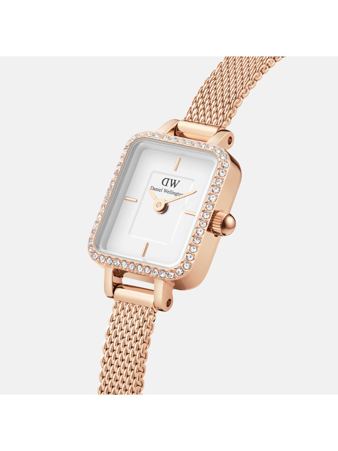 Daniel Wellington Quadro 15.4x18.2mm White Dial Women Analog Watch DW00100731