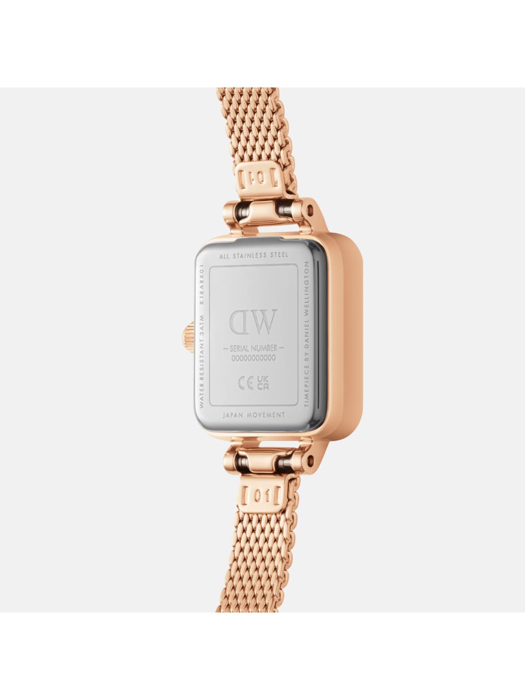 Daniel Wellington Quadro 15.4x18.2mm White Dial Women Analog Watch DW00100731