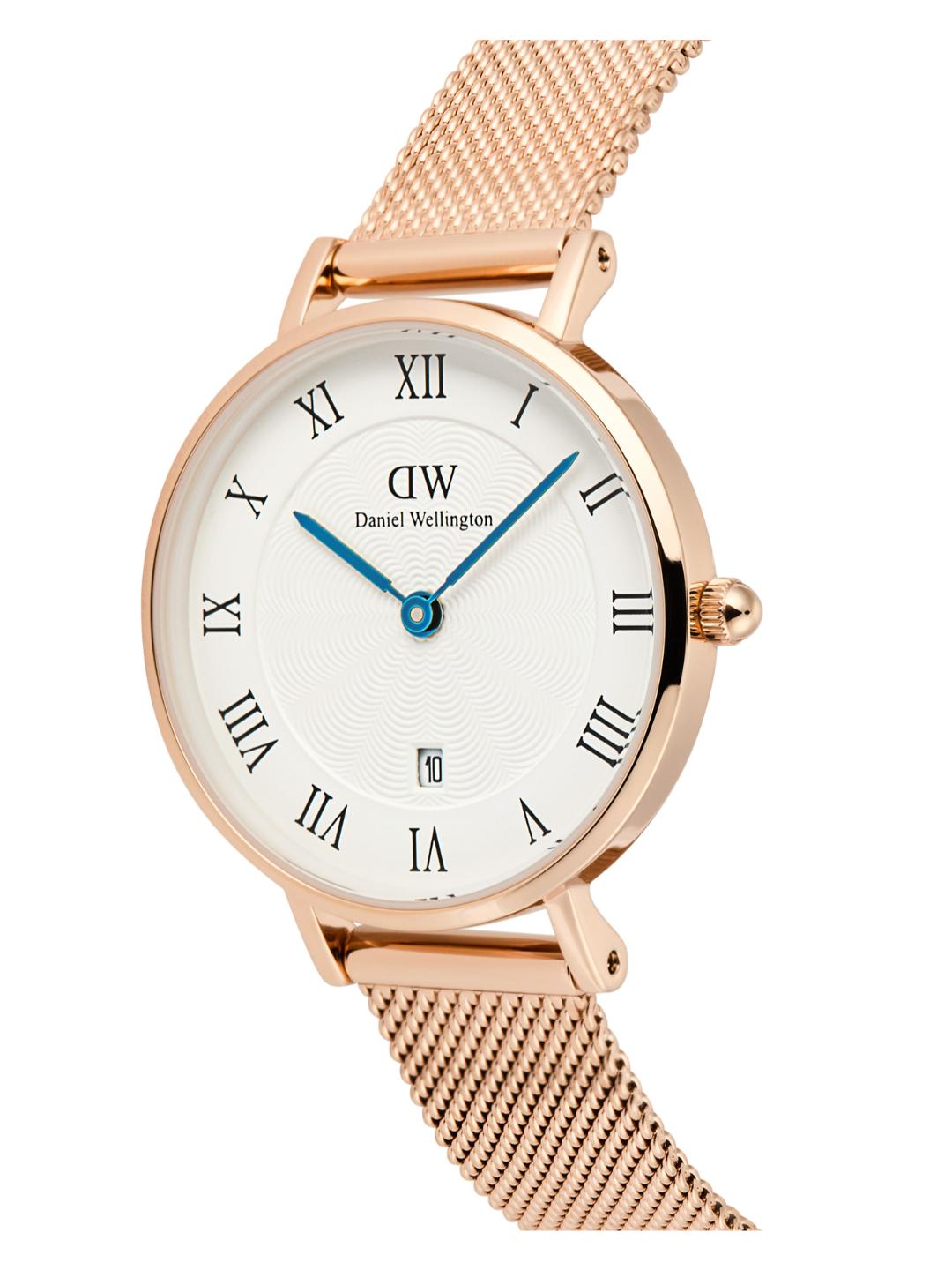 Daniel Wellington Petite Women 28 Roman Numerals Date Melrose White Analog Watch DW00100856