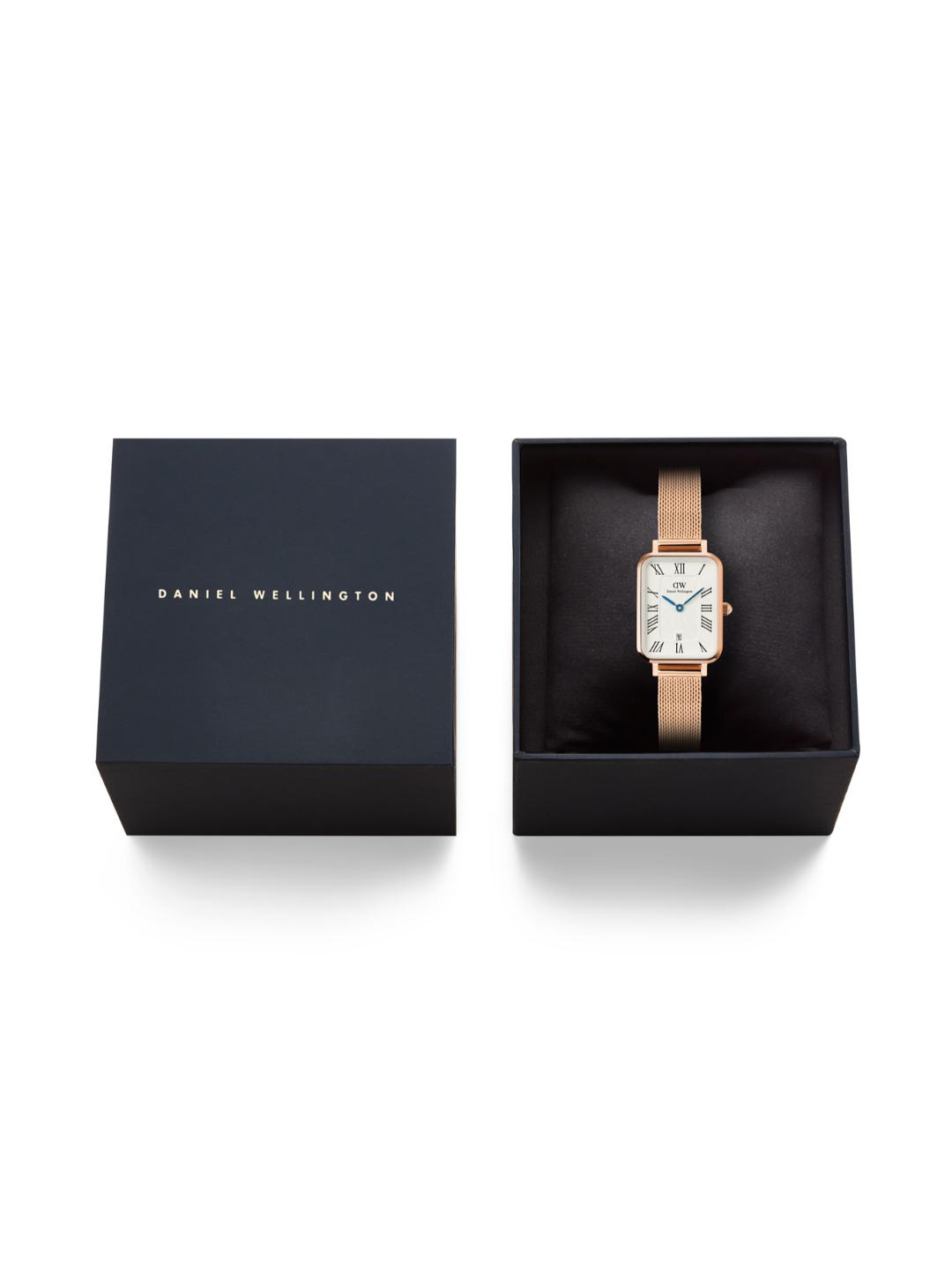 Daniel Wellington Quadro Women 20x26 Roman Numerals Date Melrose White Watch DW00100860