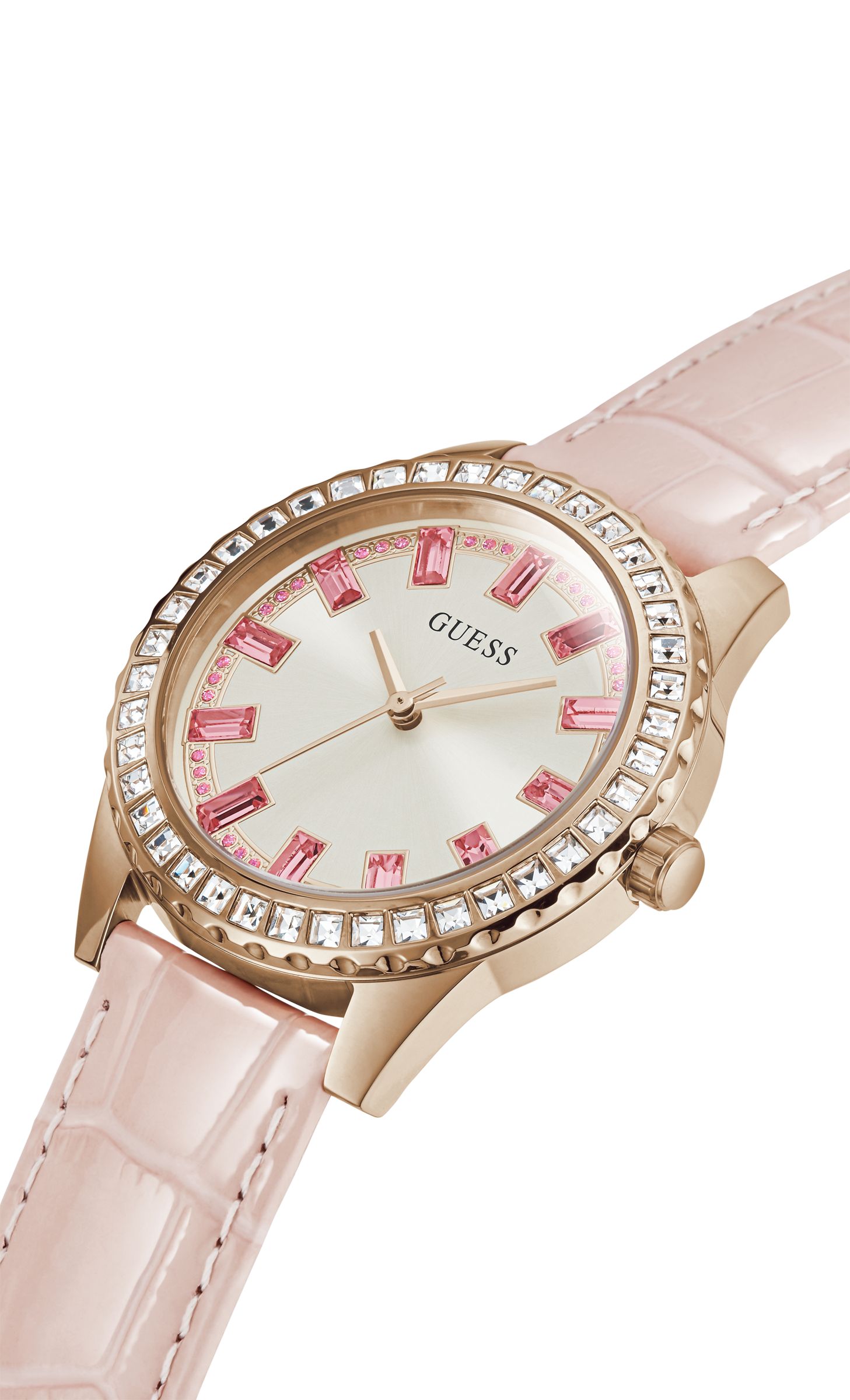 Guess 38 mm Women Rose Gold Dial Analog Watch GW0032L2