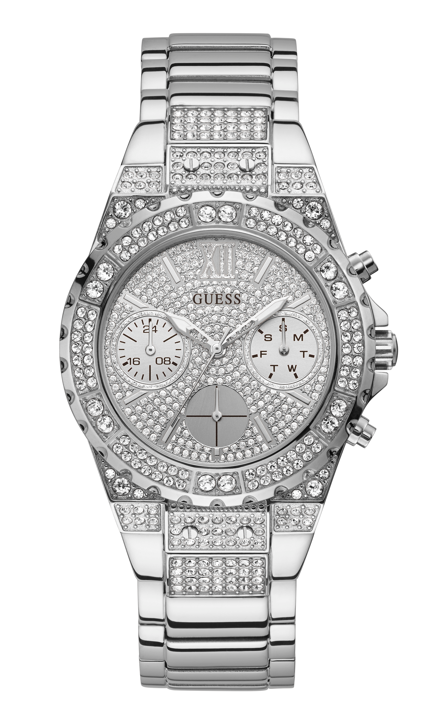 Guess 39 mm Ladies Silver Multi function Watch GW0037L1