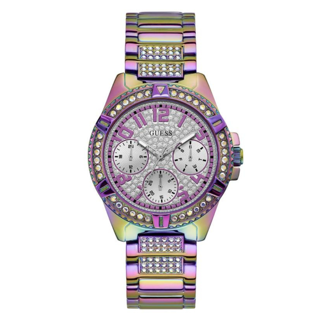 Guess Women 40 mm Size Silver Dial Round Analog Watch GW0044L1