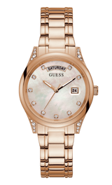 Guess 36 mm Ladies Rose Gold Date Watch GW0047L2