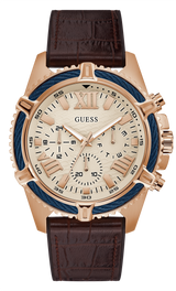 Guess 48 mm Mens Rose Gold/Brown Multi function Watch GW0053G4