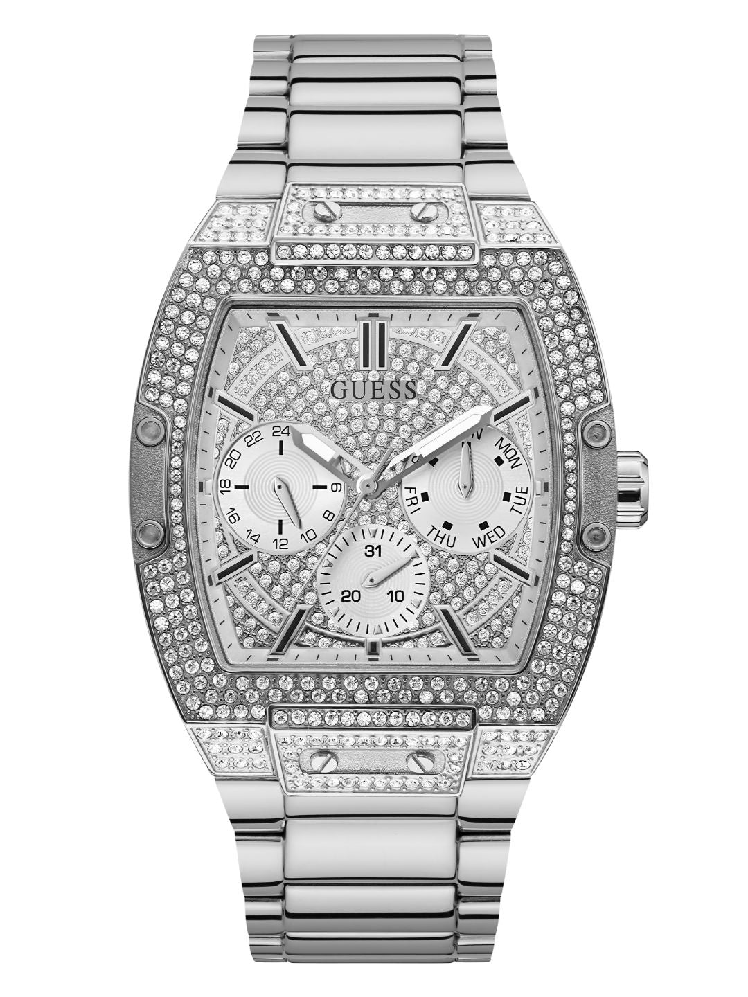 Guess Mens Trend Silver Watch GW0094G1