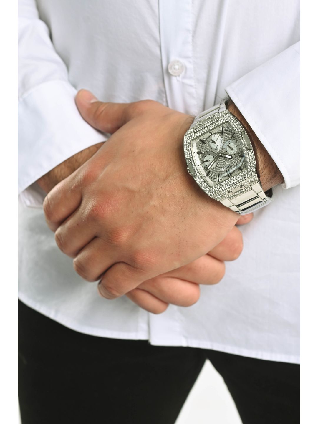 Guess Mens Trend Silver Watch GW0094G1