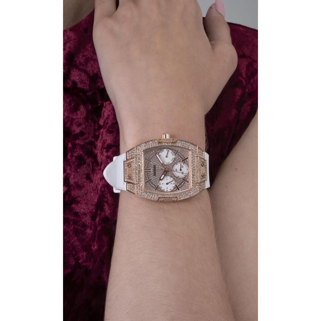 Guess Trend 37.1 mm Size White Dial Women Chronograph Watch GW0105L3