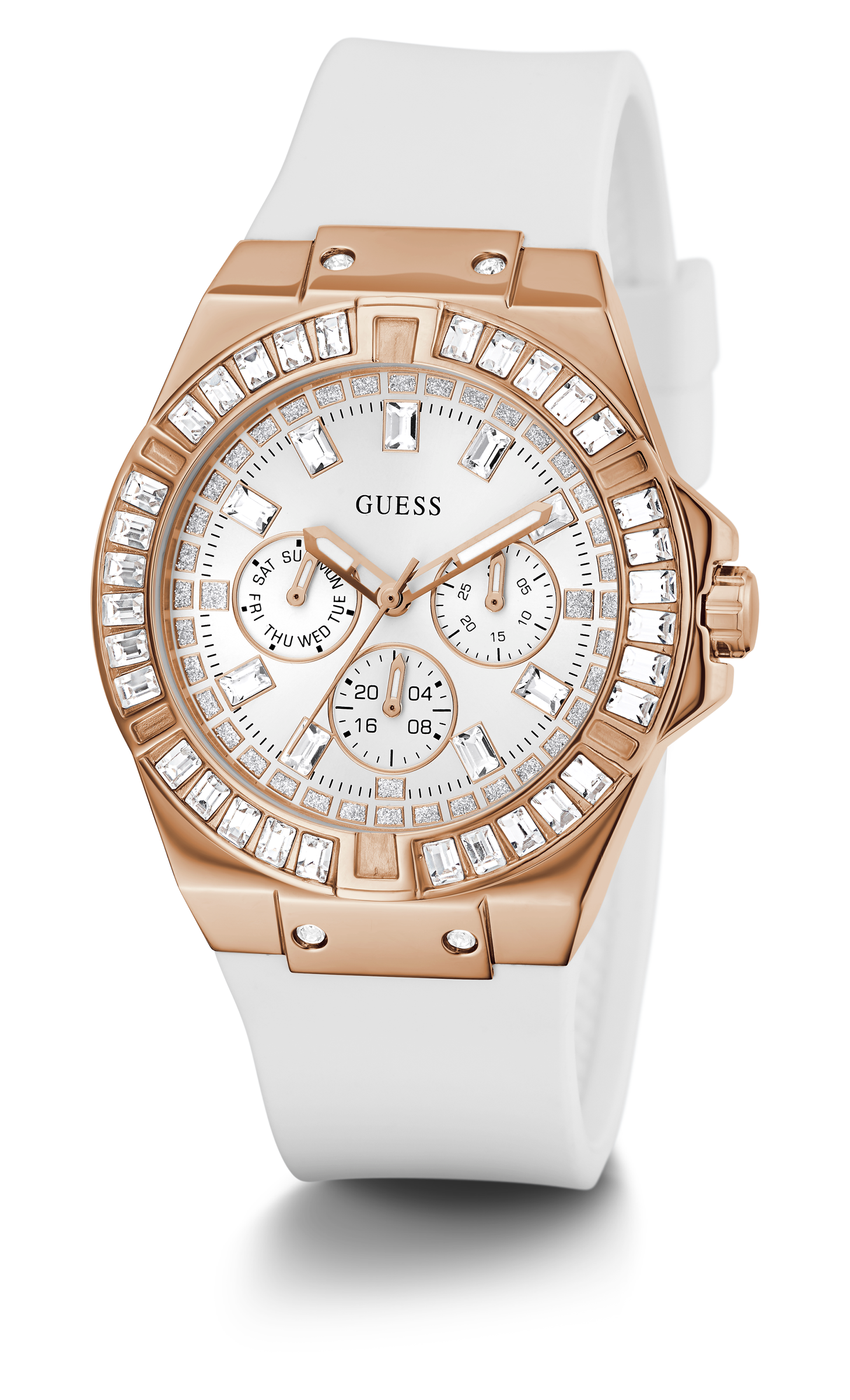 Guess 39 mm White Dial Women Analog Watch GW0118L4