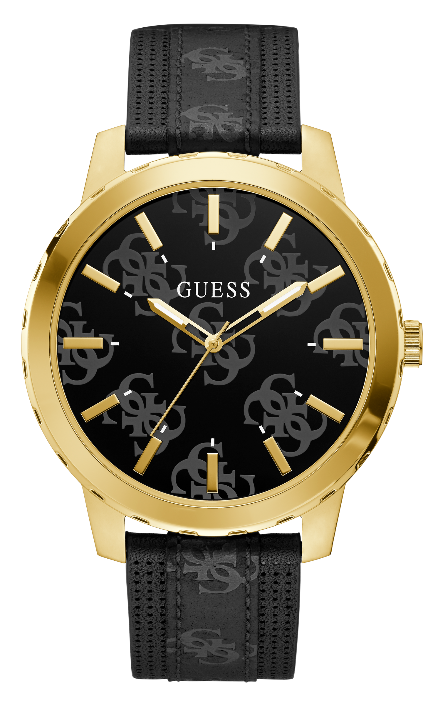 Guess 48 mm Mens Gold Analog Watch GW0201G1