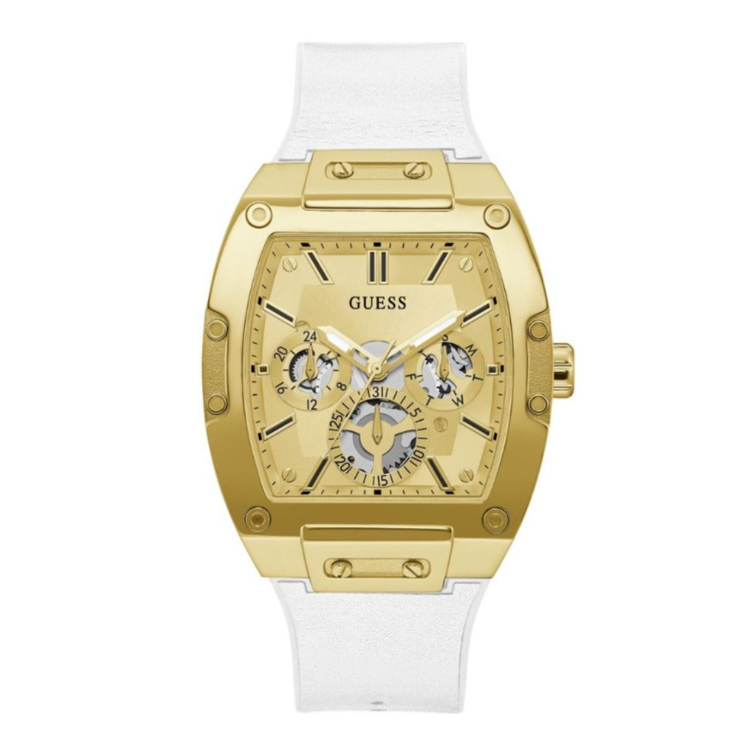 Guess Trend 42 mm White Gold Tone Multi-Function Men Watch GW0202G6