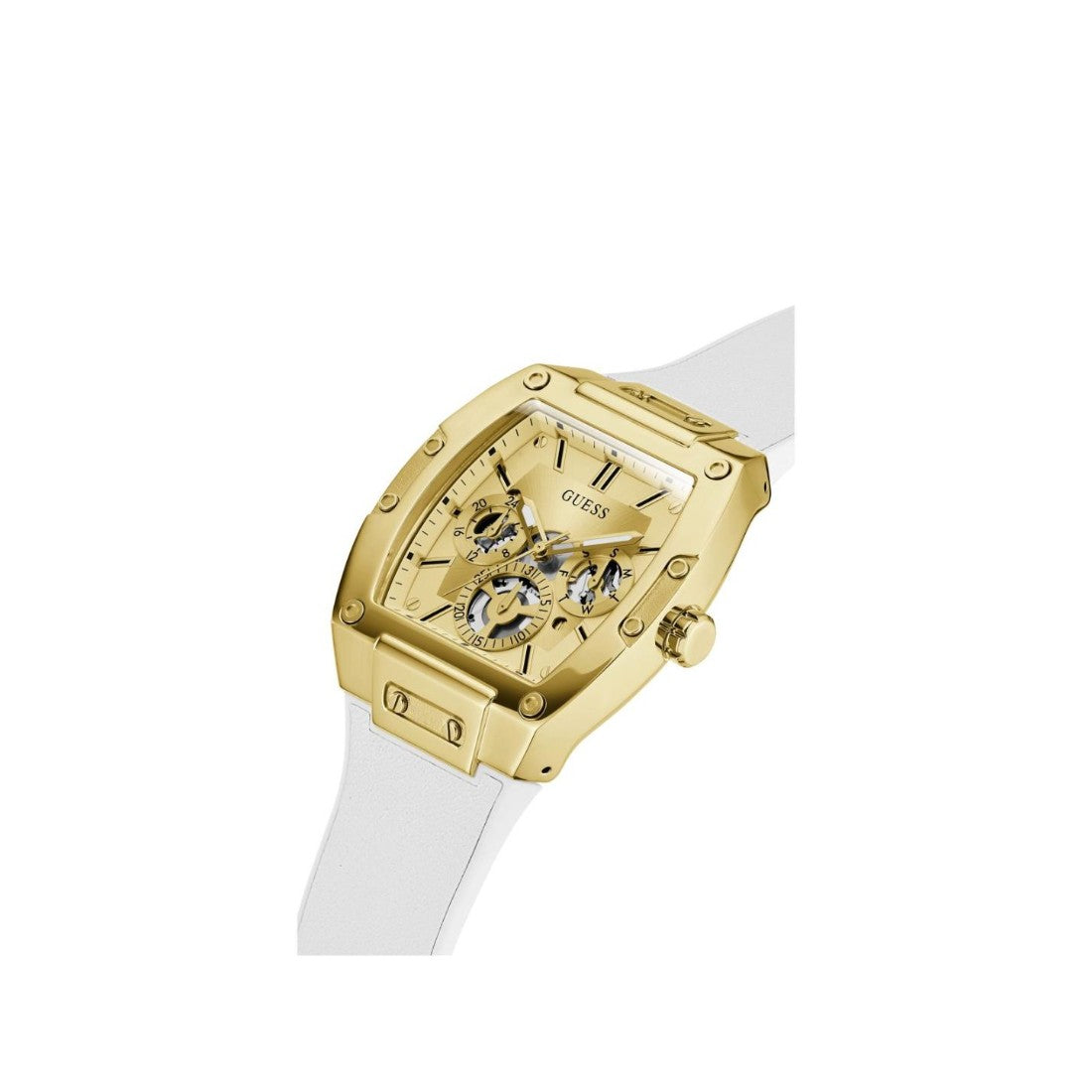 Guess Trend 42 mm White Gold Tone Multi-Function Men Watch GW0202G6