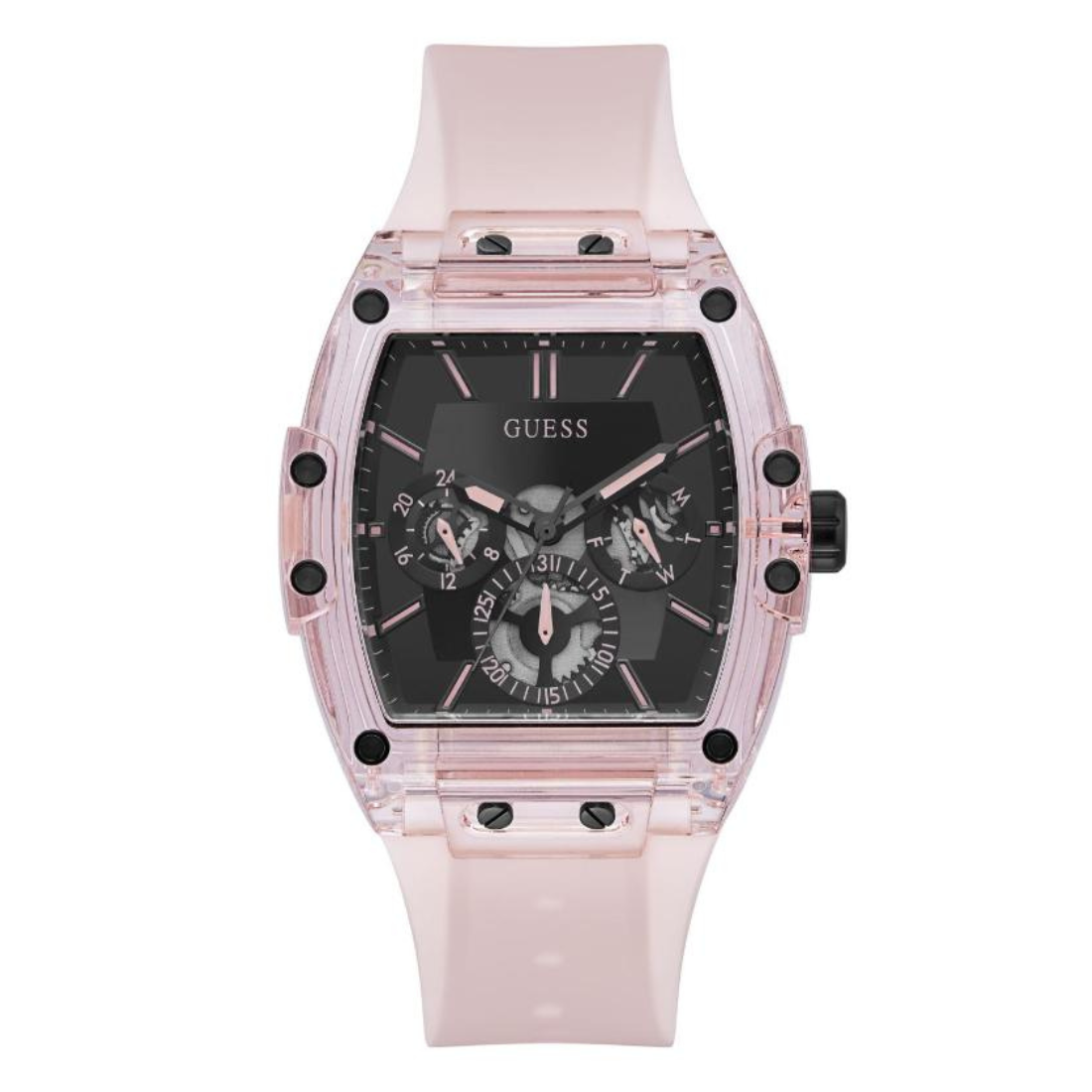 Guess Men 41.5 mm Size Black Dial Rectangle Analog Watch GW0203G11
