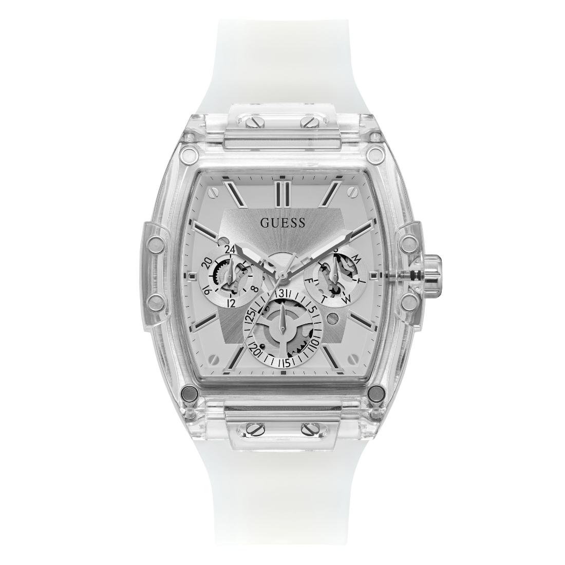 Guess Phoenix 41.5 mm Size Silver Dial Men Analog Watch GW0203G1