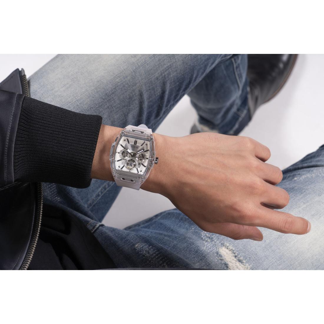Guess Phoenix 41.5 mm Size Silver Dial Men Analog Watch GW0203G1