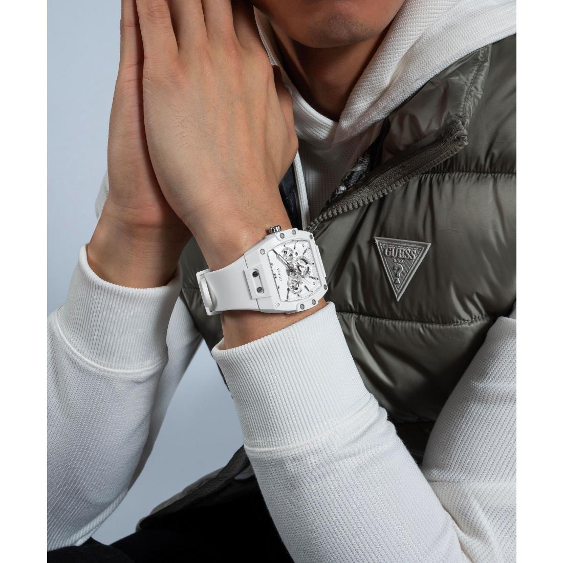 Guess Silver Dial 41.5 mm Men Analog Watch GW0203G2