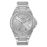 Guess Men 47 mm Quartz Multifunction Analog Silver Dial Stainless Steel Strap Watch GW0209G1