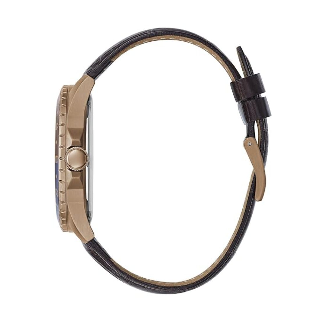 Guess Leather Analog Blue Dial Men's Watch-GW0221G2