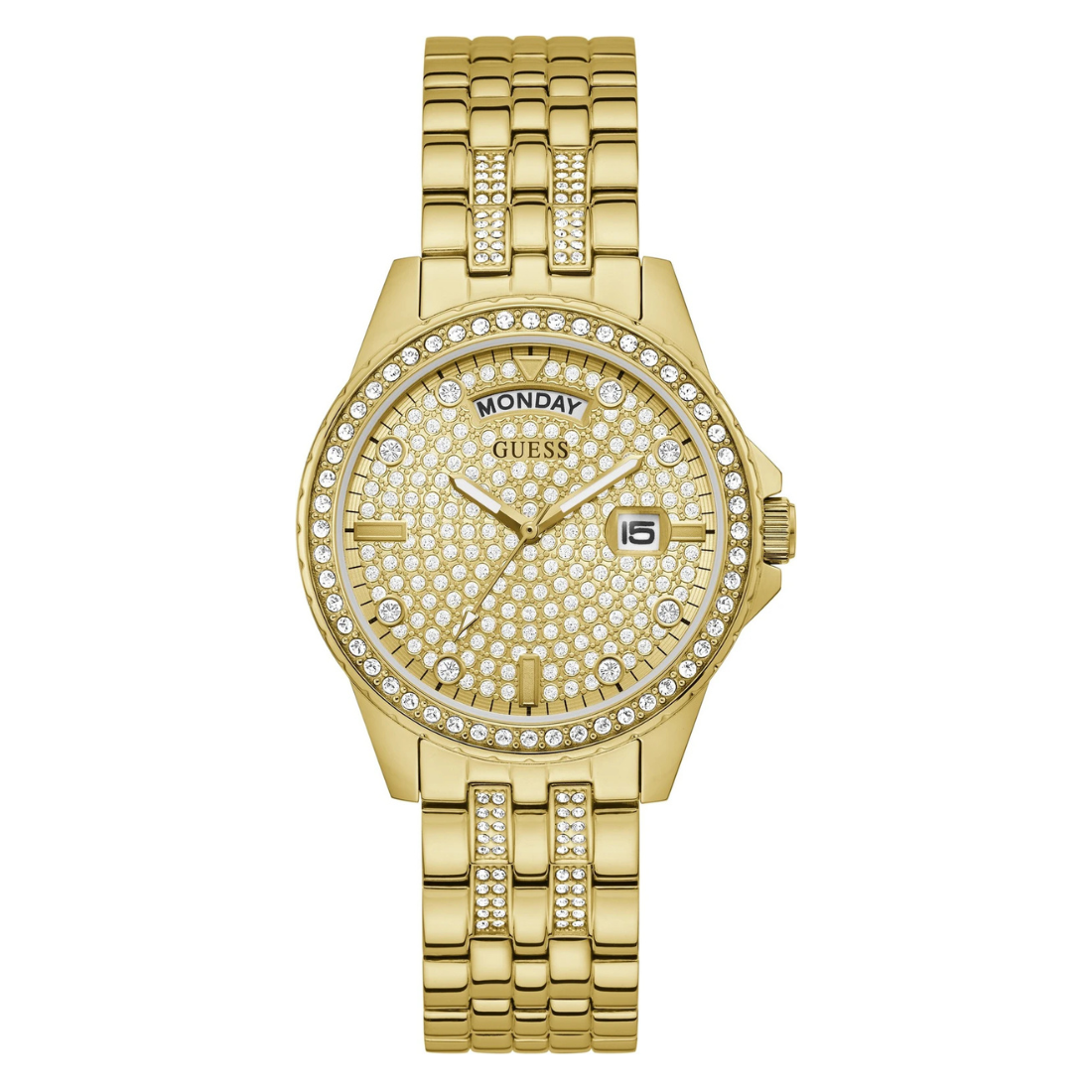 Guess Round 38mm Champagne Dial Analog Women Watch GW0254L2