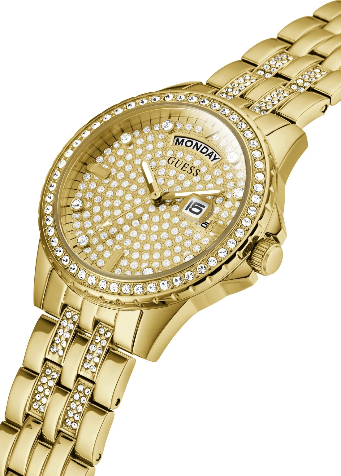 Guess Round 38mm Champagne Dial Analog Women Watch GW0254L2