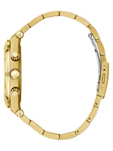 Guess Men 44 mm Quartz Multifunction Analog Black Dial Gold Stainless Steel Strap Watch GW0260G2