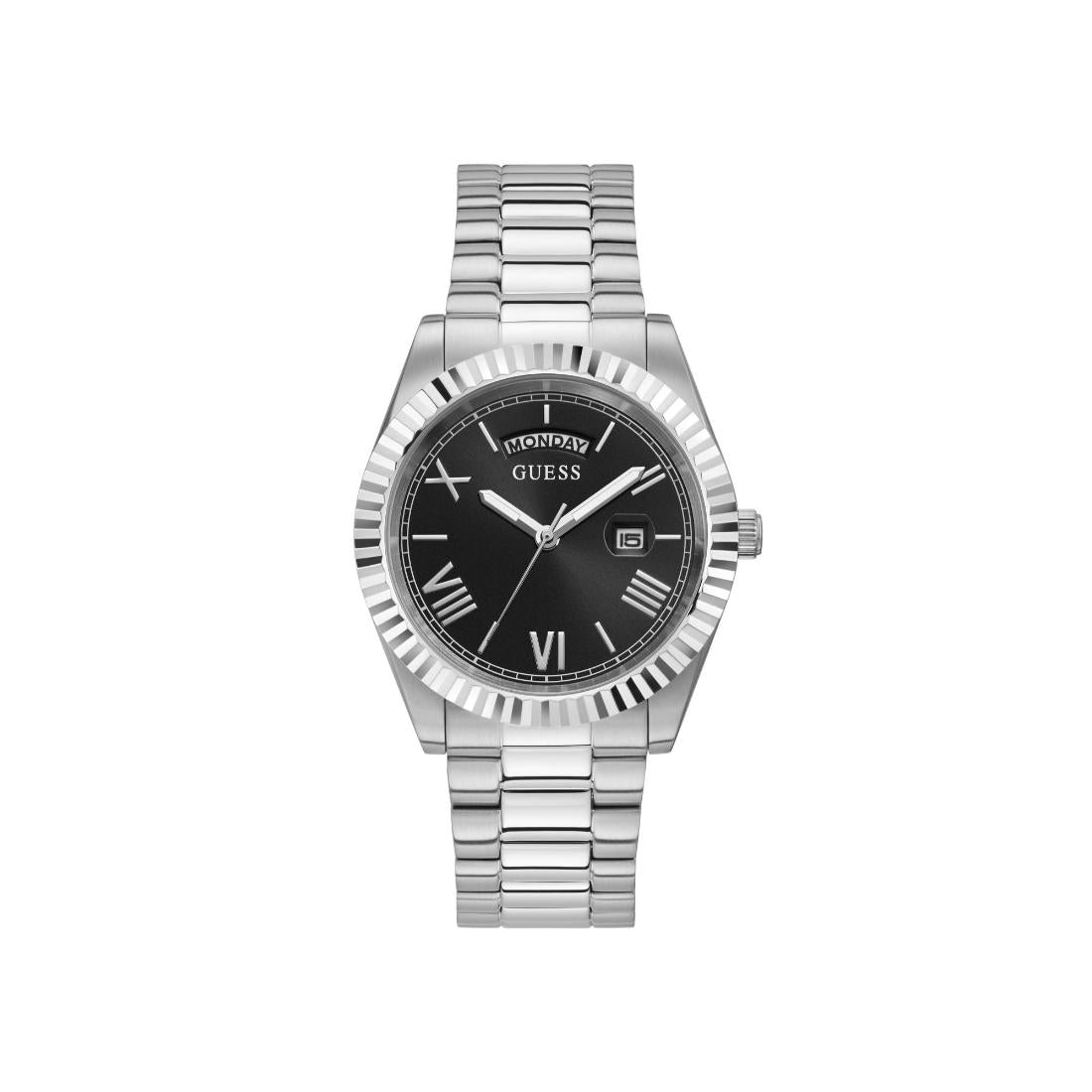 Guess Men 42 mm Size Black Dial Round Analog Watch GW0265G1