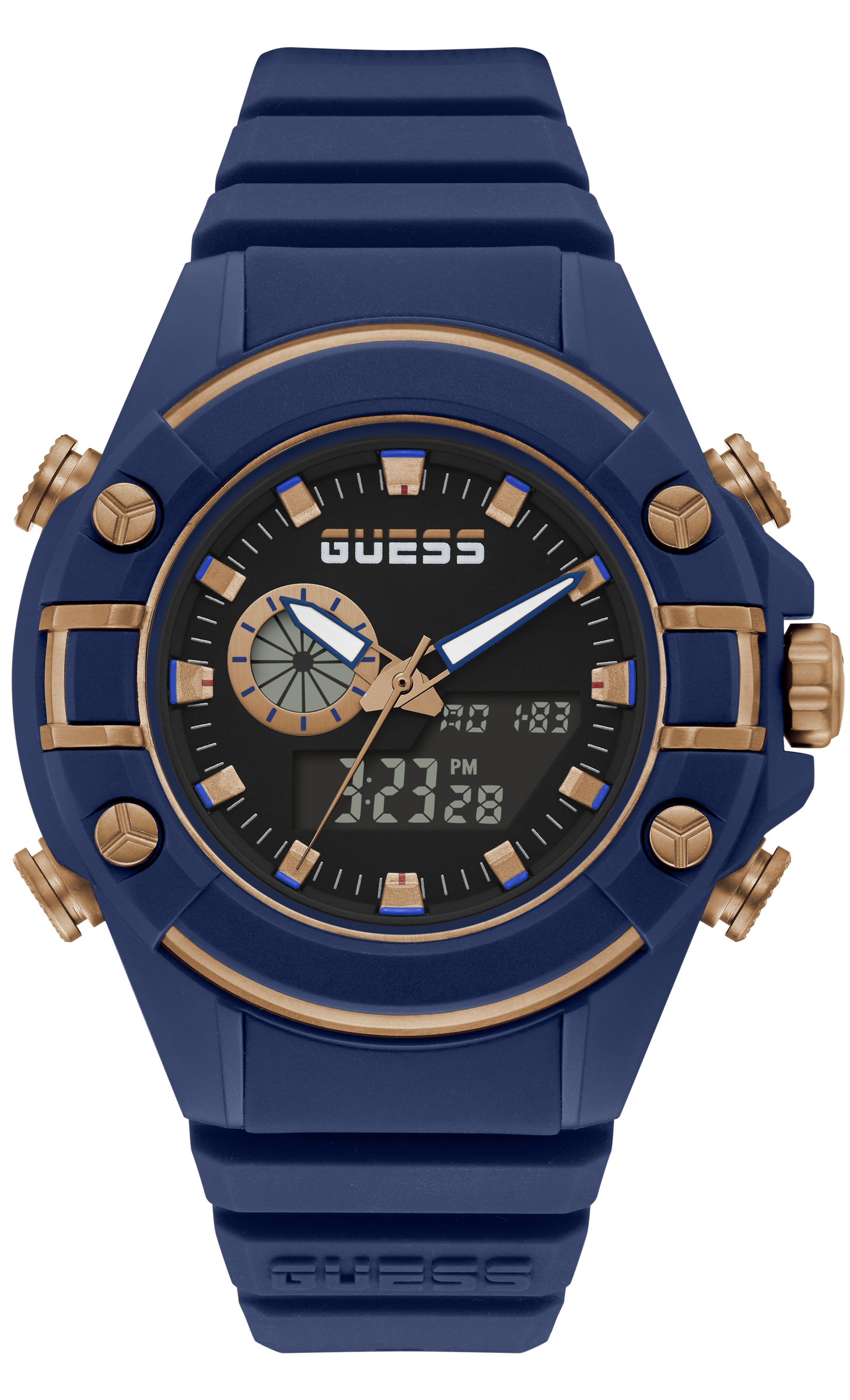 Guess Men 47 mm Analog Digital Black Dial Watch GW0269G2