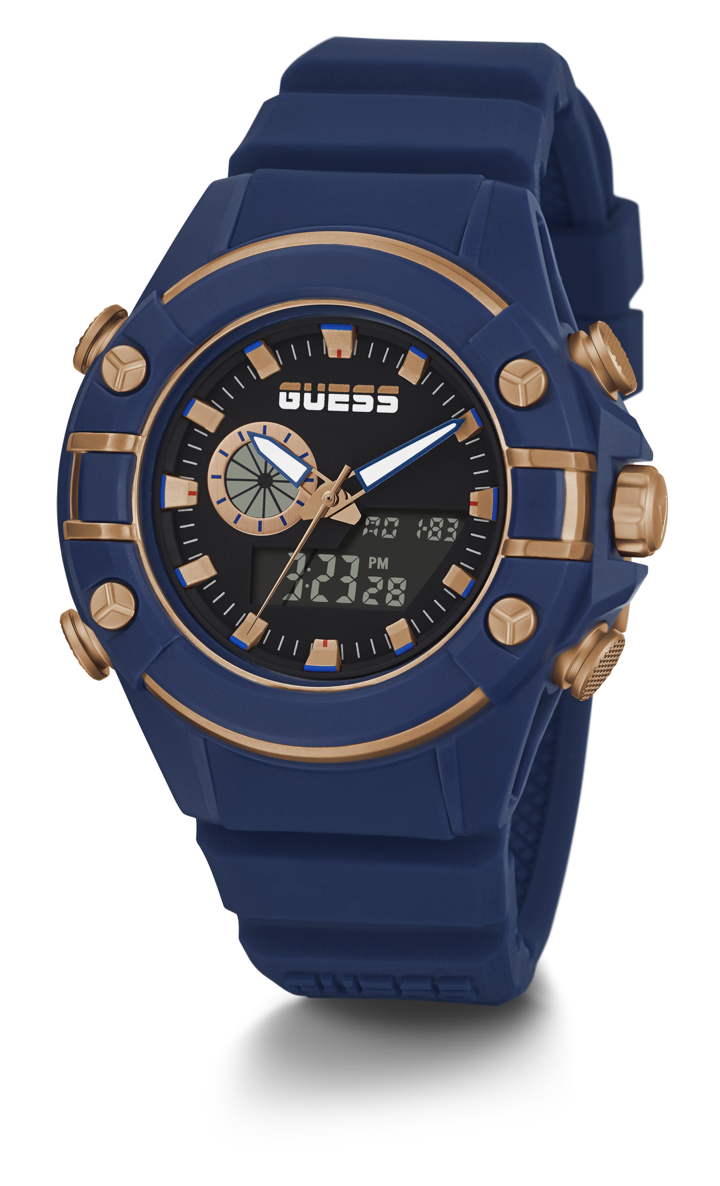 Guess Men 47 mm Analog Digital Black Dial Watch GW0269G2