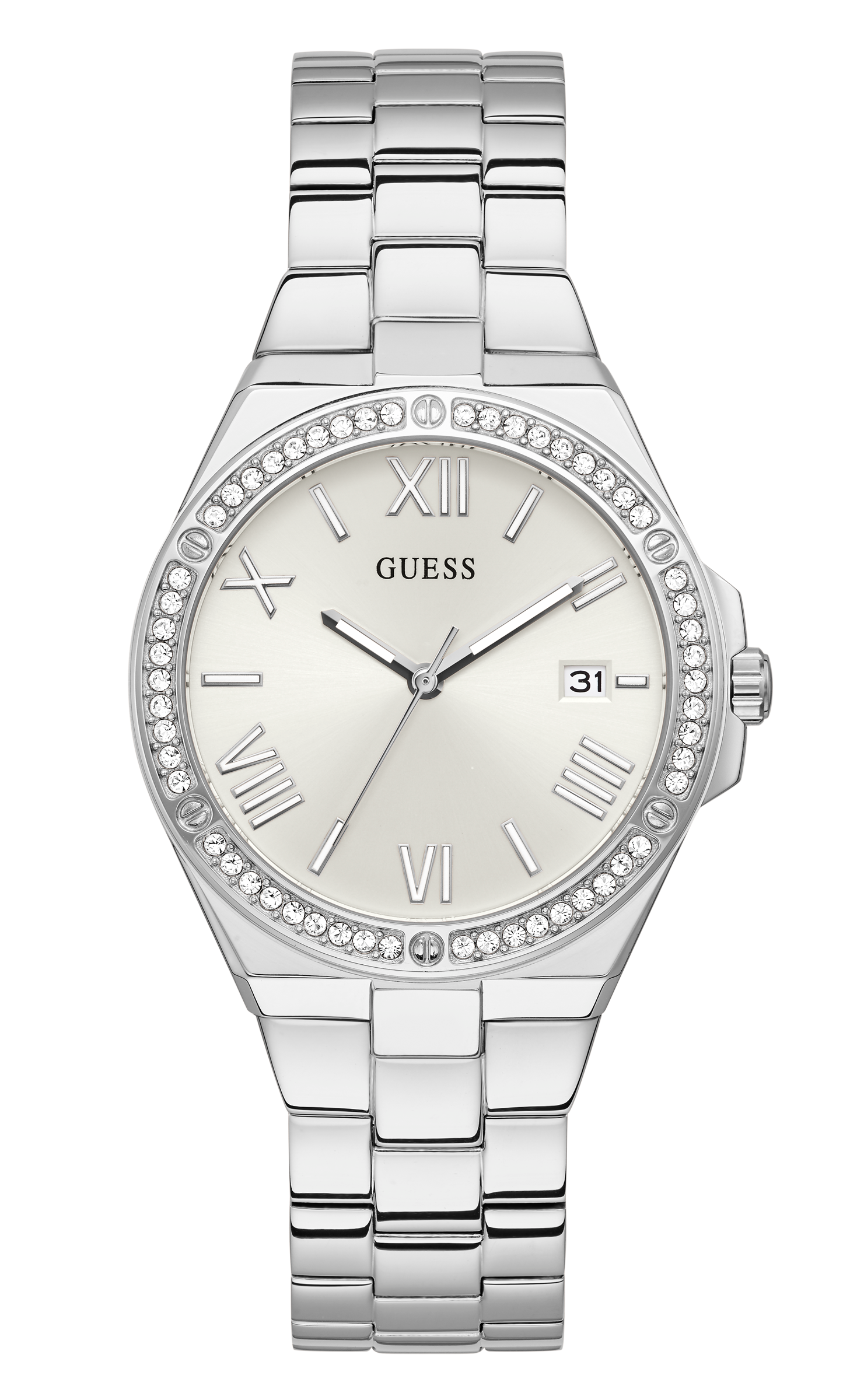 Guess 38 mm Ladies Silver Date Watch GW0286L1