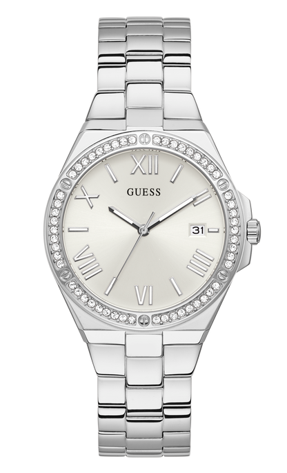 Guess Ladies Silver Date Watch - GW0286L1