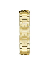 Gold watch band on a white background