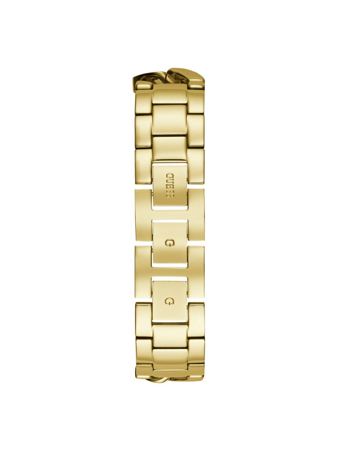 Gold watch band on a white background