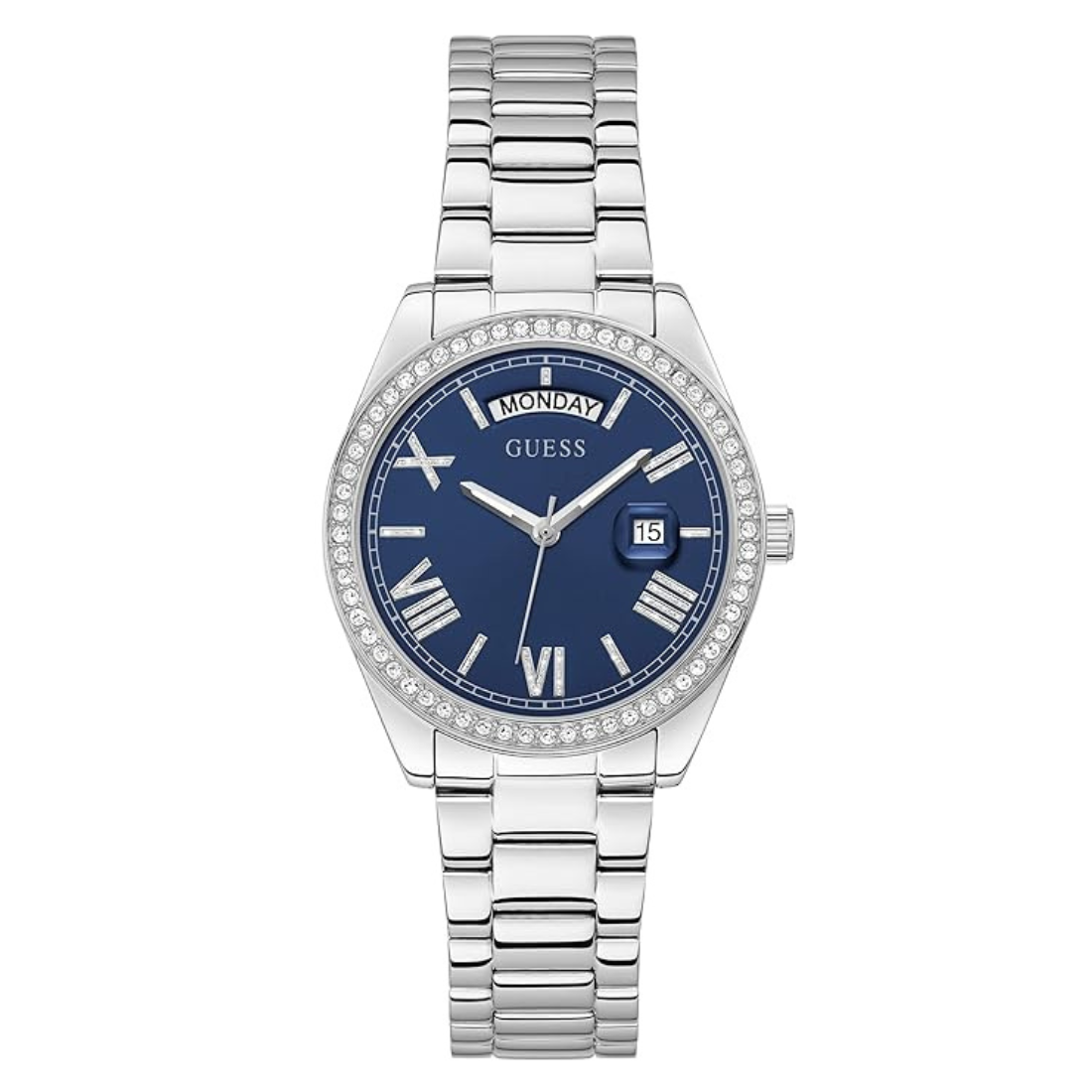 Guess Women 36 mm Quartz Analog Blue Dial Stainless Steel Strap Watch GW0307L1