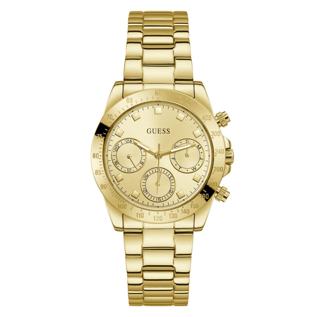 Guess Sport 38 mm Size Gold Dial Women Chronograph Watch - GW0314L2