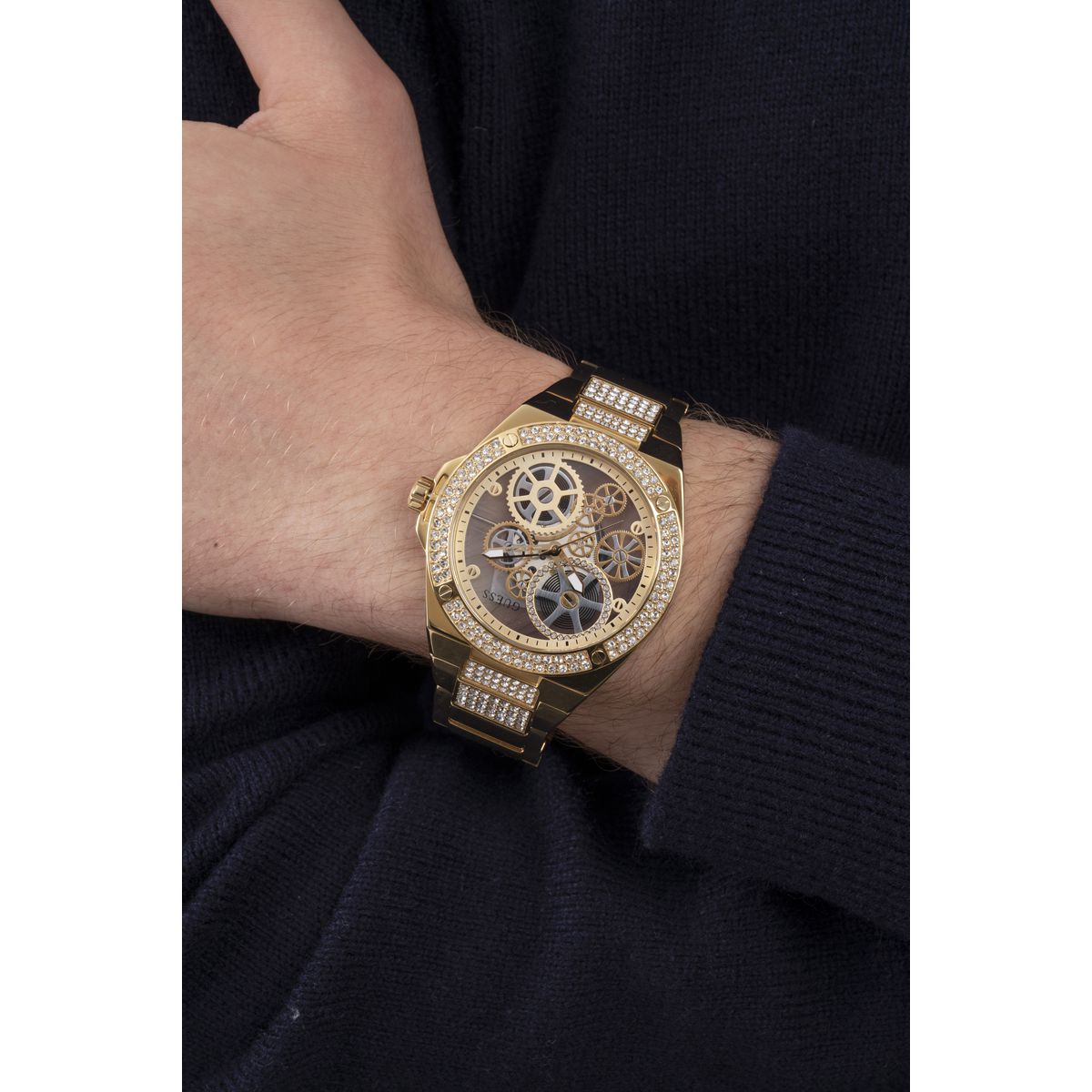 Guess Trend Men 45 mm Champagne Dial Analog Watch GW0323G2
