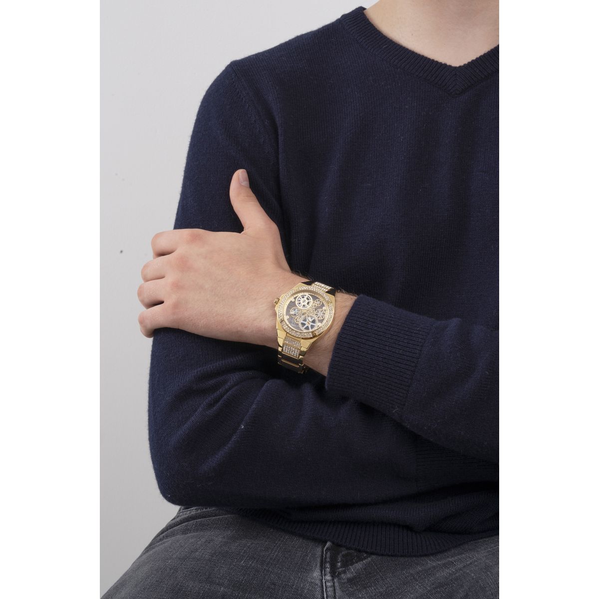 Guess Trend Men 45 mm Champagne Dial Analog Watch GW0323G2
