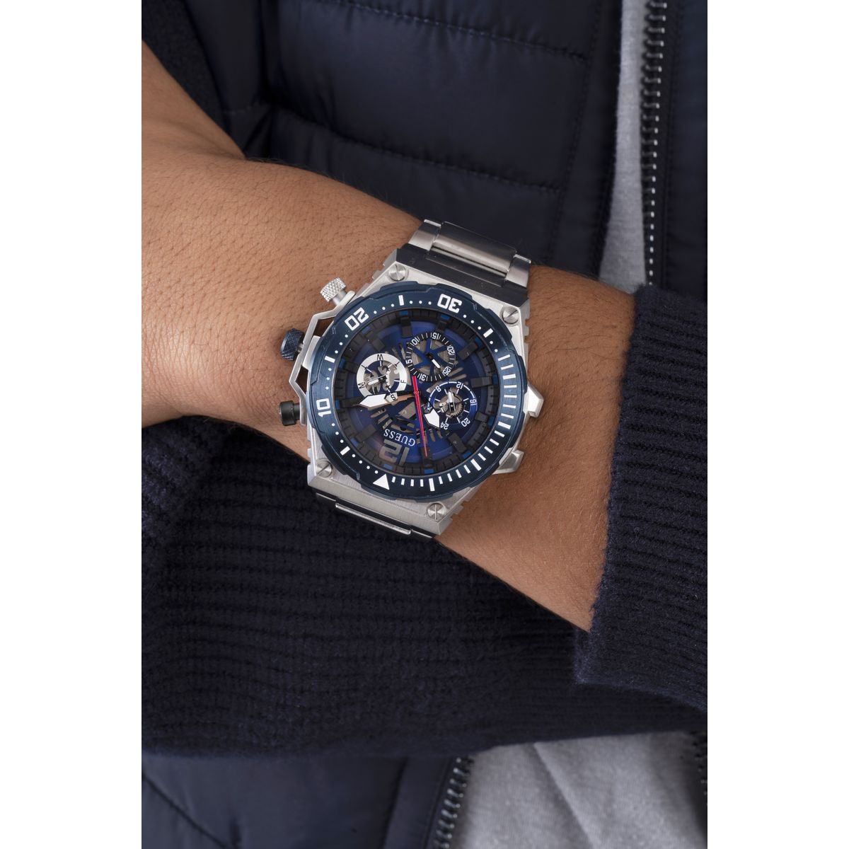 Guess Blue Dial Men Analog Watch GW0324G1