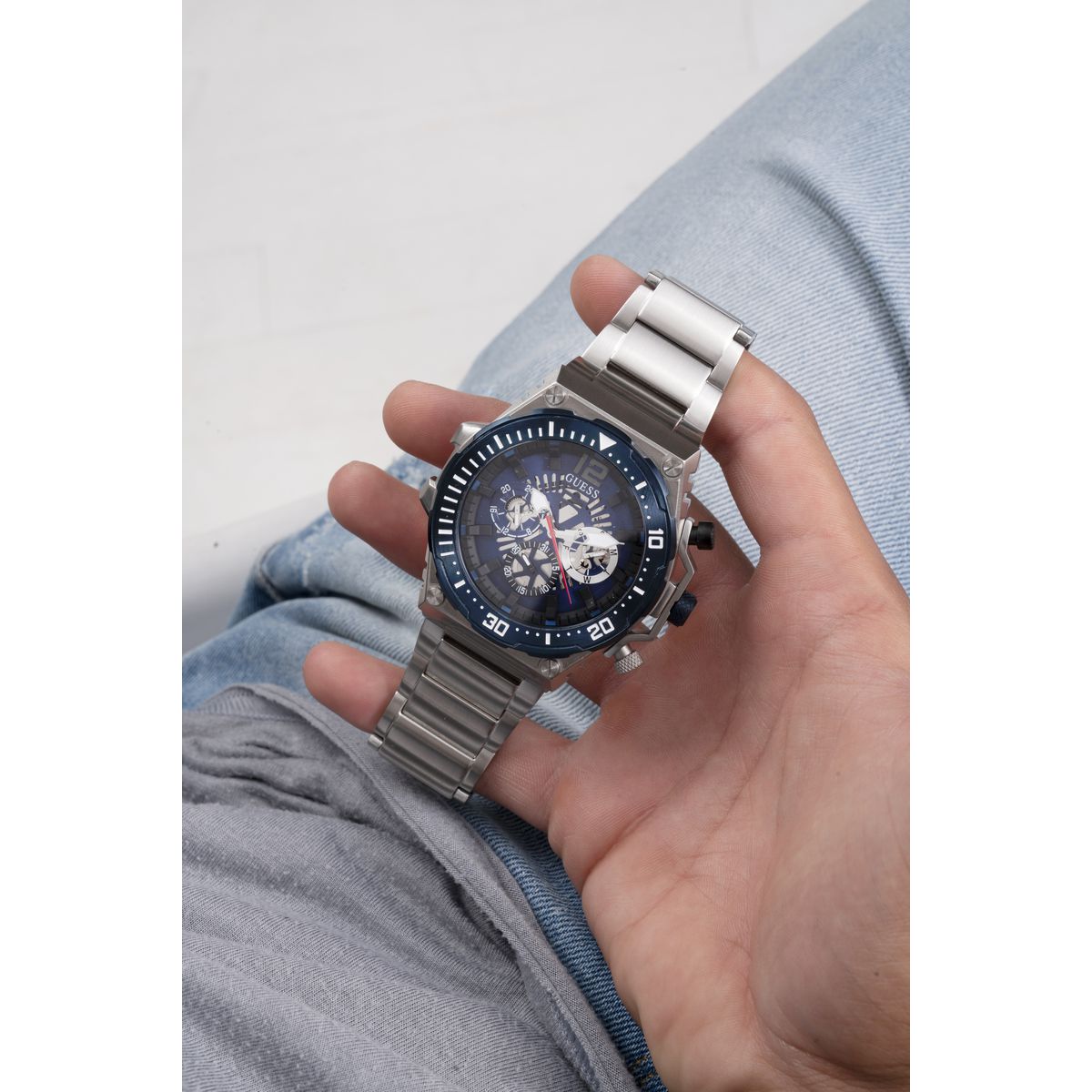 Guess Blue Dial Men Analog Watch GW0324G1