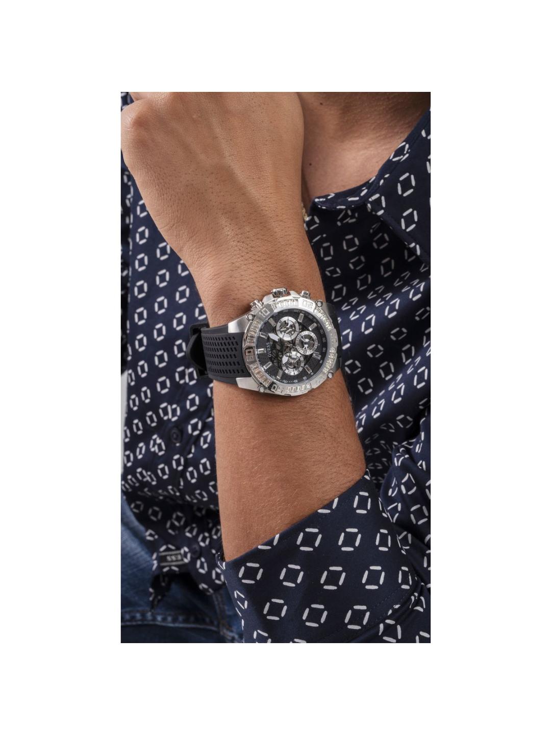Guess Sport Men 46 mm Black Dial Chrono Watch GW0333G1