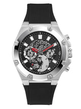Guess Men Stainless Steel Quartz Watch with Silicone Strap Black GW0334G1