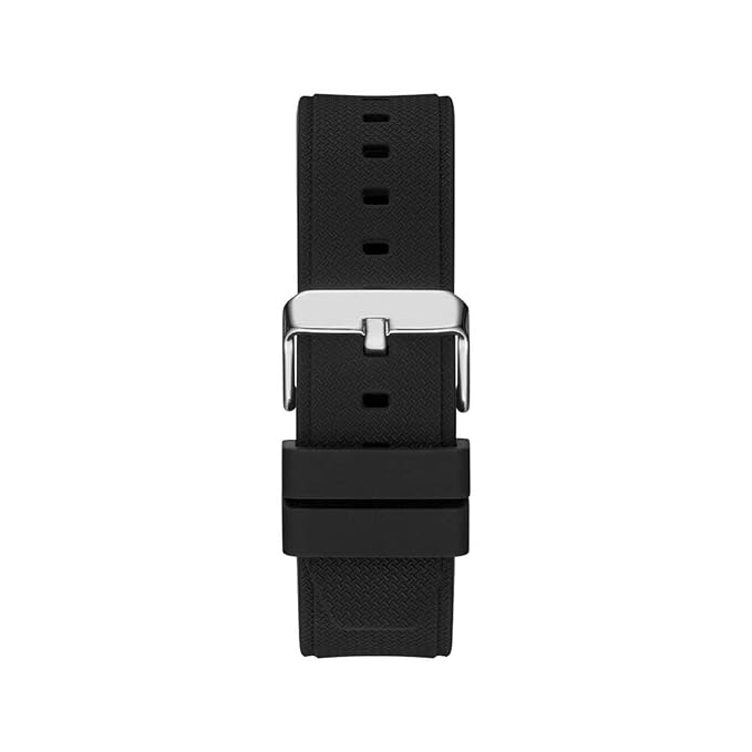 Guess Men Stainless Steel Quartz Watch with Silicone Strap Black GW0334G1