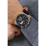 Guess Men Stainless Steel Quartz Watch with Silicone Strap Black GW0334G1