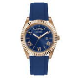 Guess Mens Connoisseur Blue Dial Silicone Analog Watch GW0335G2
