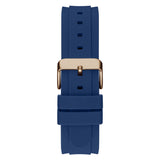 Guess Mens Connoisseur Blue Dial Silicone Analog Watch GW0335G2