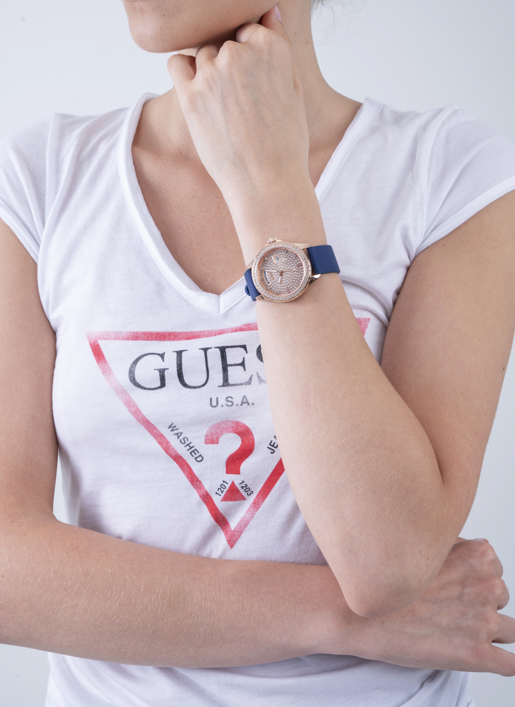Guess Rose Gold Dial Women Watch GW0358L1