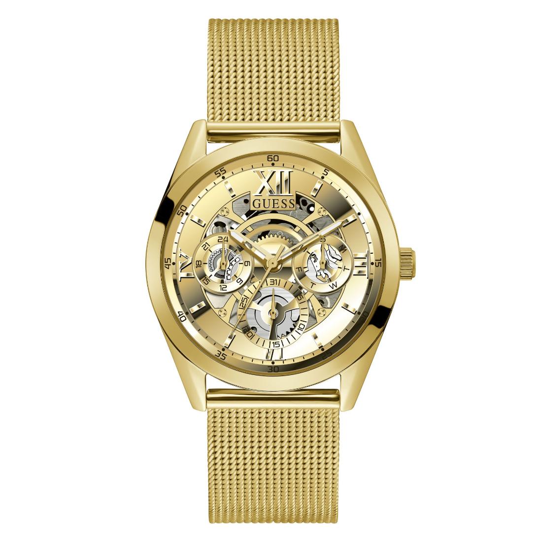 Guess Tailor 42 mm Size Gold Dial Men Analog Watch GW0368G2