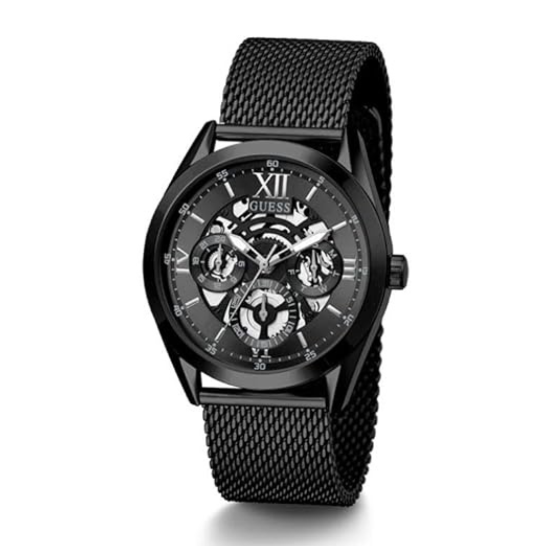 Guess Men 44 mm Quartz Chronograph Analog Blue Dial Stainless Steel Strap Watch GW0368G3