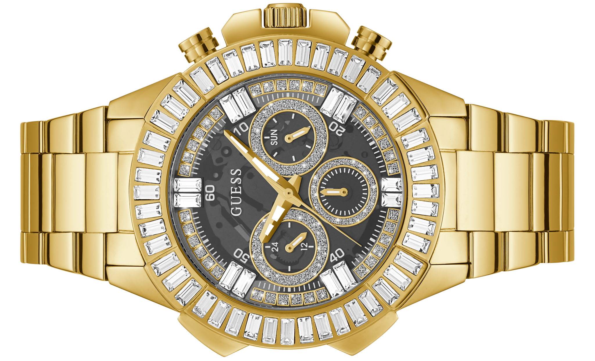 Guess 47 mm Mens Gold Multi function Watch GW0369G1