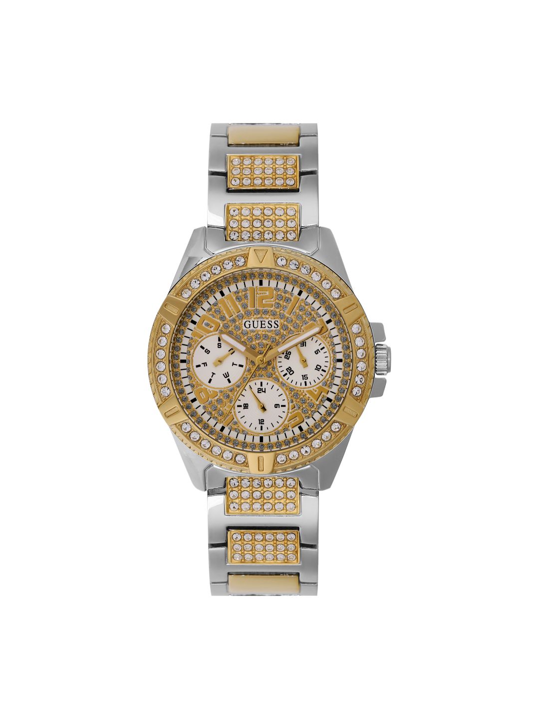Guess 36 mm Multi function Analog White Dial Women Watch GW0373L4